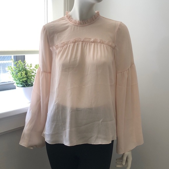 Carolina Belle Shear Blush Blouse Size Medium - Picture 1 of 6